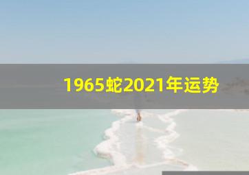 1965蛇2021年运势