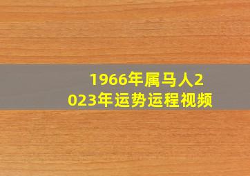 1966年属马人2023年运势运程视频