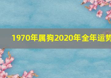 1970年属狗2020年全年运势