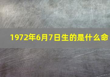 1972年6月7日生的是什么命