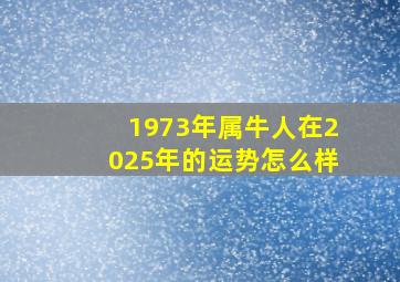 1973年属牛人在2025年的运势怎么样