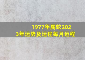 1977年属蛇2023年运势及运程每月运程