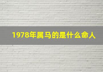 1978年属马的是什么命人