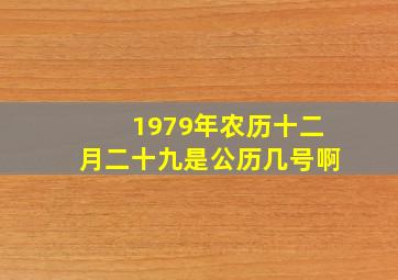 1979年农历十二月二十九是公历几号啊