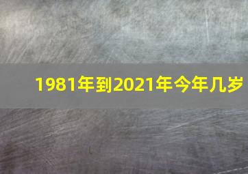 1981年到2021年今年几岁