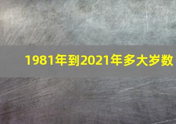 1981年到2021年多大岁数