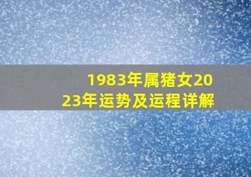 1983年属猪女2023年运势及运程详解