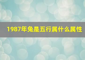 1987年兔是五行属什么属性