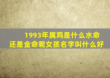 1993年属鸡是什么水命还是金命呢女孩名字叫什么好