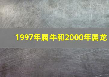 1997年属牛和2000年属龙