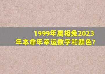 1999年属相兔2023年本命年幸运数字和颜色?