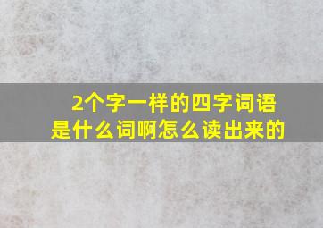 2个字一样的四字词语是什么词啊怎么读出来的