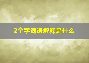 2个字词语解释是什么