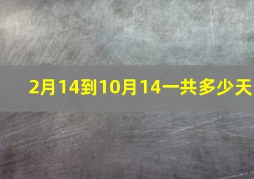 2月14到10月14一共多少天