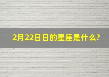 2月22日日的星座是什么?