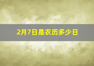 2月7日是农历多少日