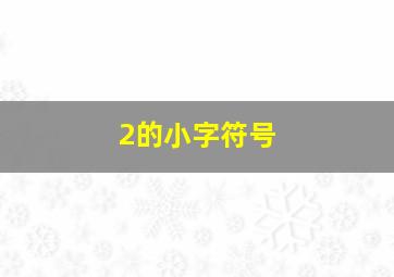 2的小字符号