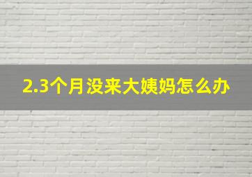 2.3个月没来大姨妈怎么办