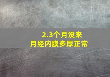 2.3个月没来月经内膜多厚正常