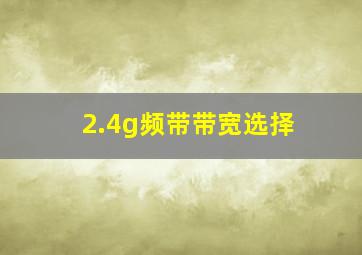 2.4g频带带宽选择