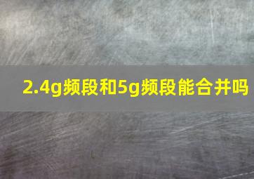 2.4g频段和5g频段能合并吗