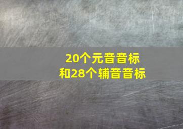 20个元音音标和28个辅音音标