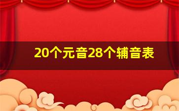 20个元音28个辅音表