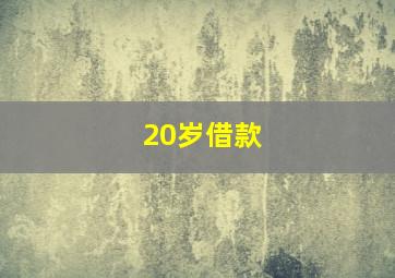 20岁借款