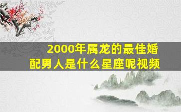 2000年属龙的最佳婚配男人是什么星座呢视频