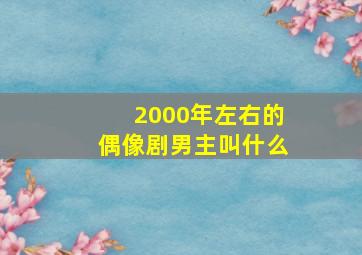 2000年左右的偶像剧男主叫什么