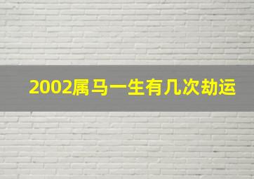 2002属马一生有几次劫运