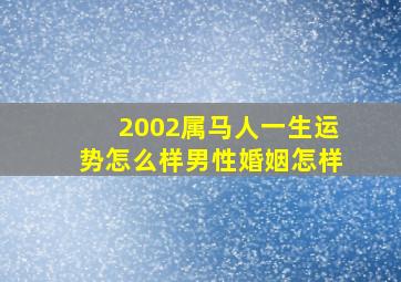 2002属马人一生运势怎么样男性婚姻怎样