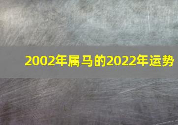 2002年属马的2022年运势