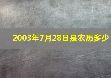 2003年7月28日是农历多少