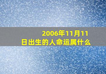 2006年11月11日出生的人命运属什么