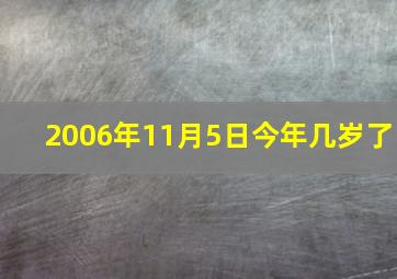 2006年11月5日今年几岁了