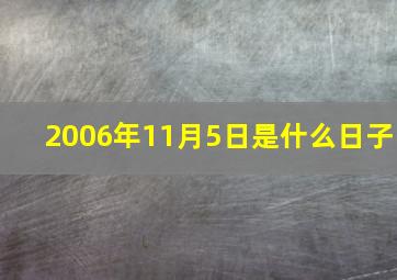 2006年11月5日是什么日子