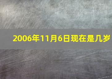 2006年11月6日现在是几岁