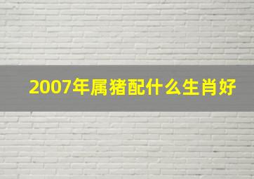 2007年属猪配什么生肖好