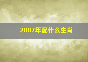 2007年配什么生肖