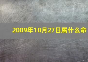 2009年10月27日属什么命