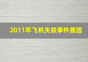 2011年飞机失联事件原因