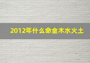 2012年什么命金木水火土