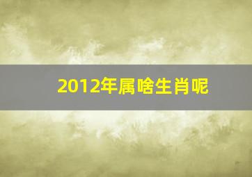 2012年属啥生肖呢