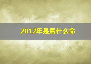 2012年是属什么命