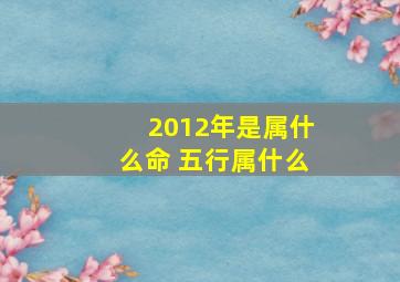 2012年是属什么命 五行属什么