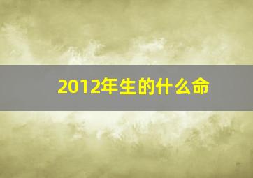 2012年生的什么命