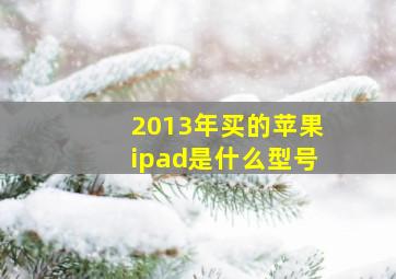 2013年买的苹果ipad是什么型号