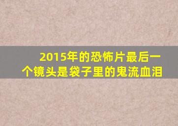 2015年的恐怖片最后一个镜头是袋子里的鬼流血泪