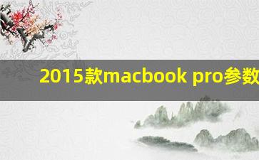 2015款macbook pro参数13.3